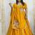 Yellow Color Mirror and Patch Border Work Lehenga Choli Set