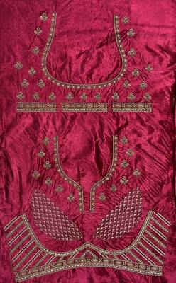 multicolor color Multi Thread work Embroidery and Zari work Sequins and Diamond work Velvet Lehenga Choli set 5