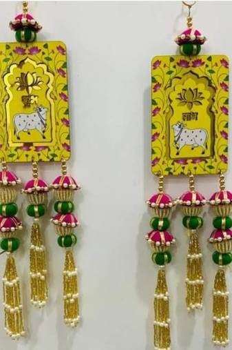 cow latkan hanging diwali decorations door hanging toran for home decor (pack of 2)
