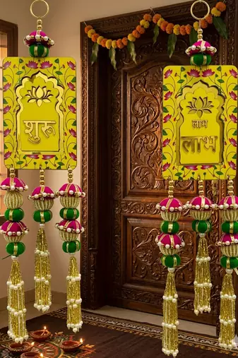 cow latkan hanging diwali decorations door hanging toran for home decor (pack of 2)