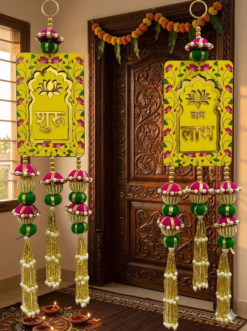 cow latkan hanging diwali decorations door hanging toran for home decor (pack of 2)