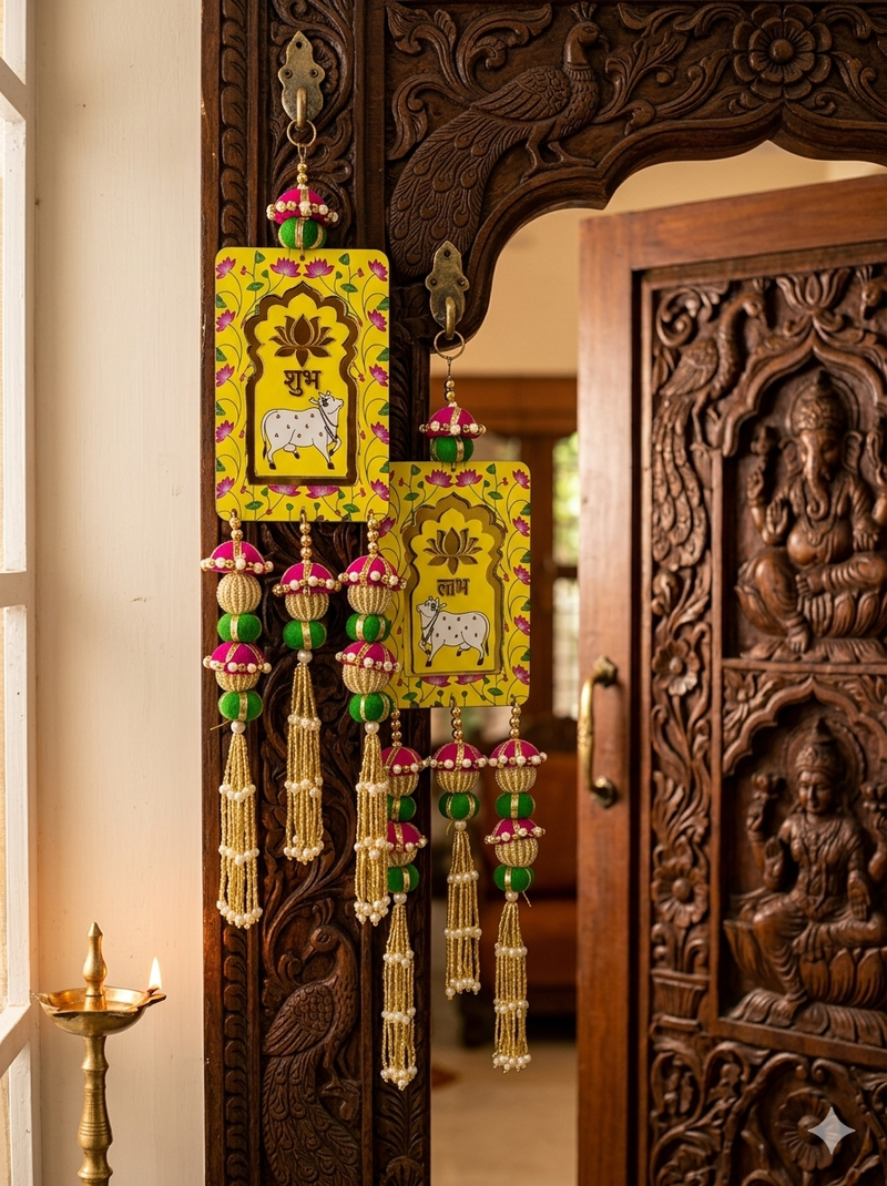 cow latkan hanging diwali decorations door hanging toran for home decor (pack of 2)