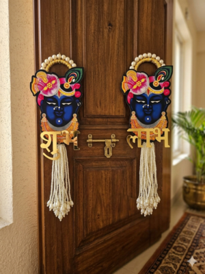 handmade decorative traditional hanging  multicolour shrinath ji hanging for home decor (pack of 2) 1