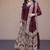 Women maroon heavy embroidered  anarkali suit set