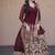 Women maroon heavy embroidered  anarkali suit set
