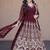 Women maroon heavy embroidered  anarkali suit set
