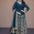 Women teal heavy embroidered  anarkali suit set