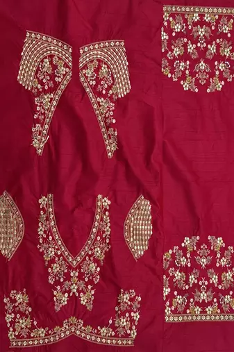 multicolor color Gotta pati Dori and Zari Embroidered Multi Thread Sequins work silk  blend Lehenga Choli set