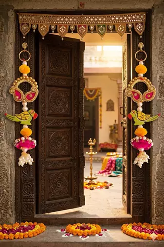 decorative hanging for home decoration  ideal for diwali festivities decor (pack of 2) 