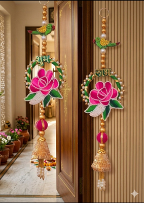 handmade wall hanging decorative  traditional for home festival decoration (pack of 2) 2