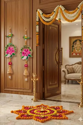 handmade wall hanging decorative  traditional for home festival decoration (pack of 2)