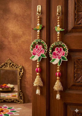 handmade wall hanging decorative  traditional for home festival decoration (pack of 2) 4