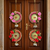 traditional decorative multicolour rose jali plate shubh labh festive decor hangings (pack of 2)