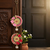 traditional decorative multicolour rose jali plate shubh labh festive decor hangings (pack of 2)