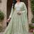 Pista mul chanderi kurti pant dupatta set
