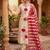 Beige premium glass roman silk kurti pant dupatta set