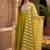 Green premium glass roman silk kurti pant dupatta set