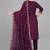 Wine cotton blend kurti pent dupatta set