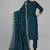 Teal cotton blend kurti pant dupatta set