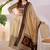 Cream jaipuri cotton kurti pant dupatta set