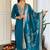 Teal cotton blend kurti pent dupatta set
