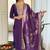 Purple cotton blend kurti pant dupatta set