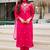 Pink roman silk kurti pant dupatta set