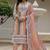 Peach rayon slub kurti pent dupatta set