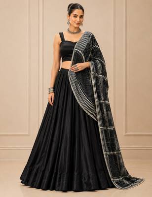 black moonga silk blend navratri lehenga choli 2