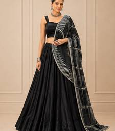 black moonga silk blend navratri lehenga choli
