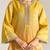 Yellow embroidered kota tissue kurta set