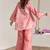 Rose pink embroidered kota tissue kurta set