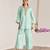 Mint green embroidered kota tissue kurta set