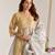 Golden silver embroidered kota tissue kurta set