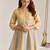 Golden silver embroidered kota tissue kurta set