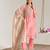 Pink embroidered kota tissue kurta set