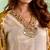 Golden embroidered chanderi stripe kurta set