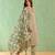 Sage green embroidered chanderi stripe kurta set