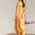 Orange embroidered tissue kurta set
