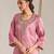 Rose pink embroidered tissue kurta set