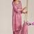 Rose pink embroidered tissue kurta set