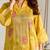 Yellow embroidered tissue kurta set