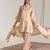 Blush pink embroidered tissue kurta set
