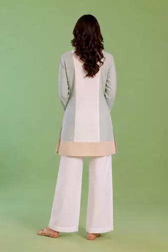 White handloom cotton linen co ord set