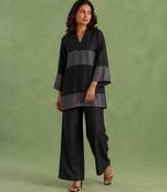 Black woven chanderi co ord set