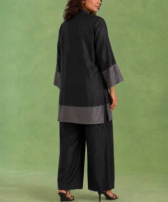 Black woven chanderi co ord set 2
