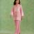 Pink woven chanderi co ord set