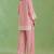 Pink woven chanderi co ord set