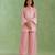 Pink woven chanderi co ord set