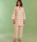 Ivory handloom cotton linen co ord set